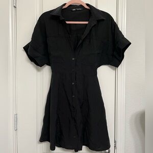 Zara Black Button-Up Dress